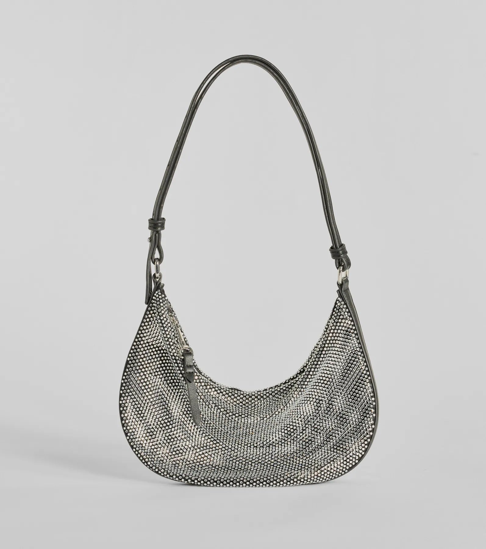 Glam Direction Rhinestone Mesh Shoulder Bag - Image 3