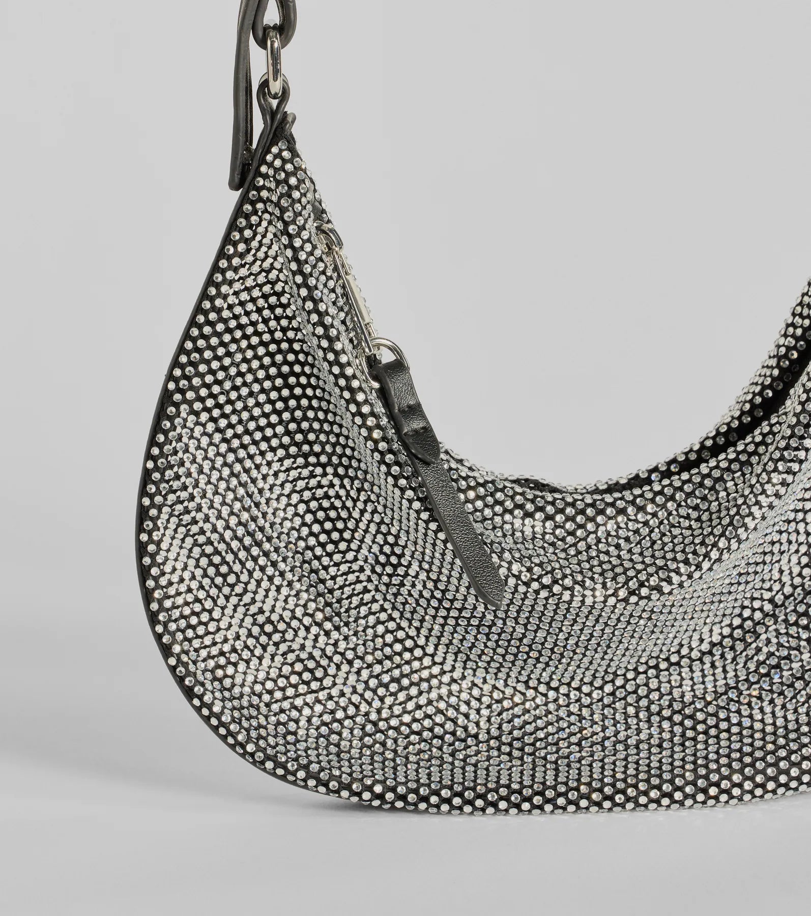 Glam Direction Rhinestone Mesh Shoulder Bag - Image 4
