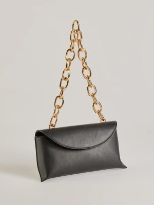 Fab Night Out Faux Leather Chain Link Handbag
