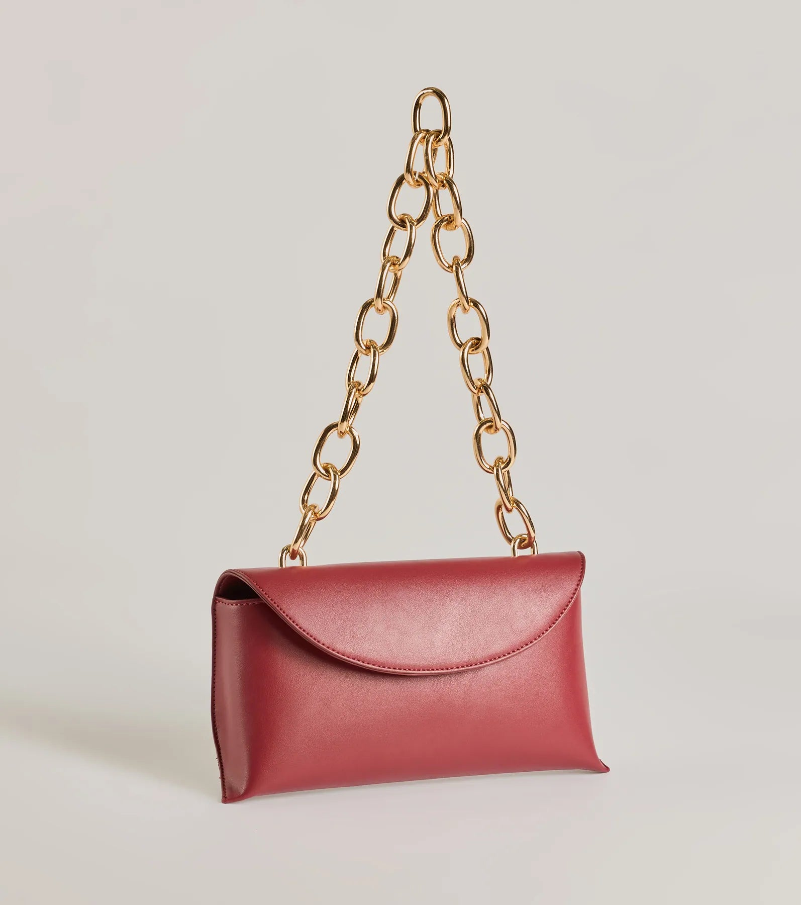 Fab Night Out Faux Leather Chain Link Handbag - Image 3
