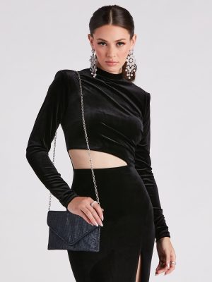Chic Rhinestone Envelope Crossbody