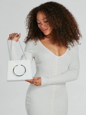 Elite Glam Faux Pearl Mini Tote Handbag