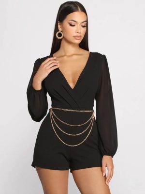 Four Row Tiered Swag Chain Belt