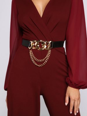 So Extra Chunky Chain Link Faux Leather Belt