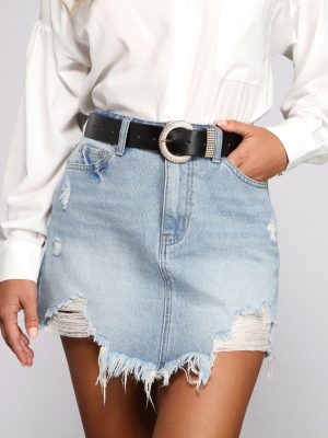 Sparkle On Rhinestone Faux Leather Belt