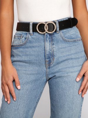 Rhinestone Double O-Ring Buckle Belt