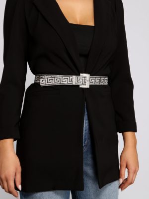 Glam Greek Key Rhinestone Belt