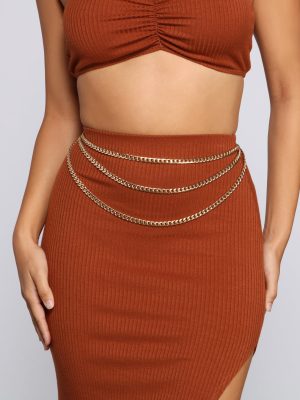 Layered Luxe Swag Chain Belt