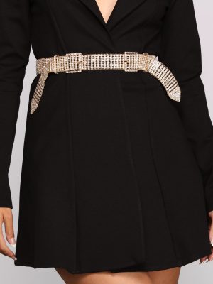 Feelin' Extra Rhinestone Double Buckle Belt