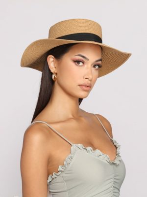 On That Basic Vibe Straw Boater Hat