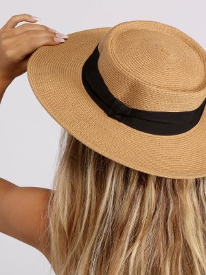 Feel The Breeze Straw Tan Boater Hat
