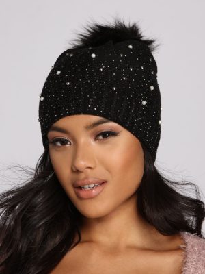 So Rare Studded Pearl Beanie
