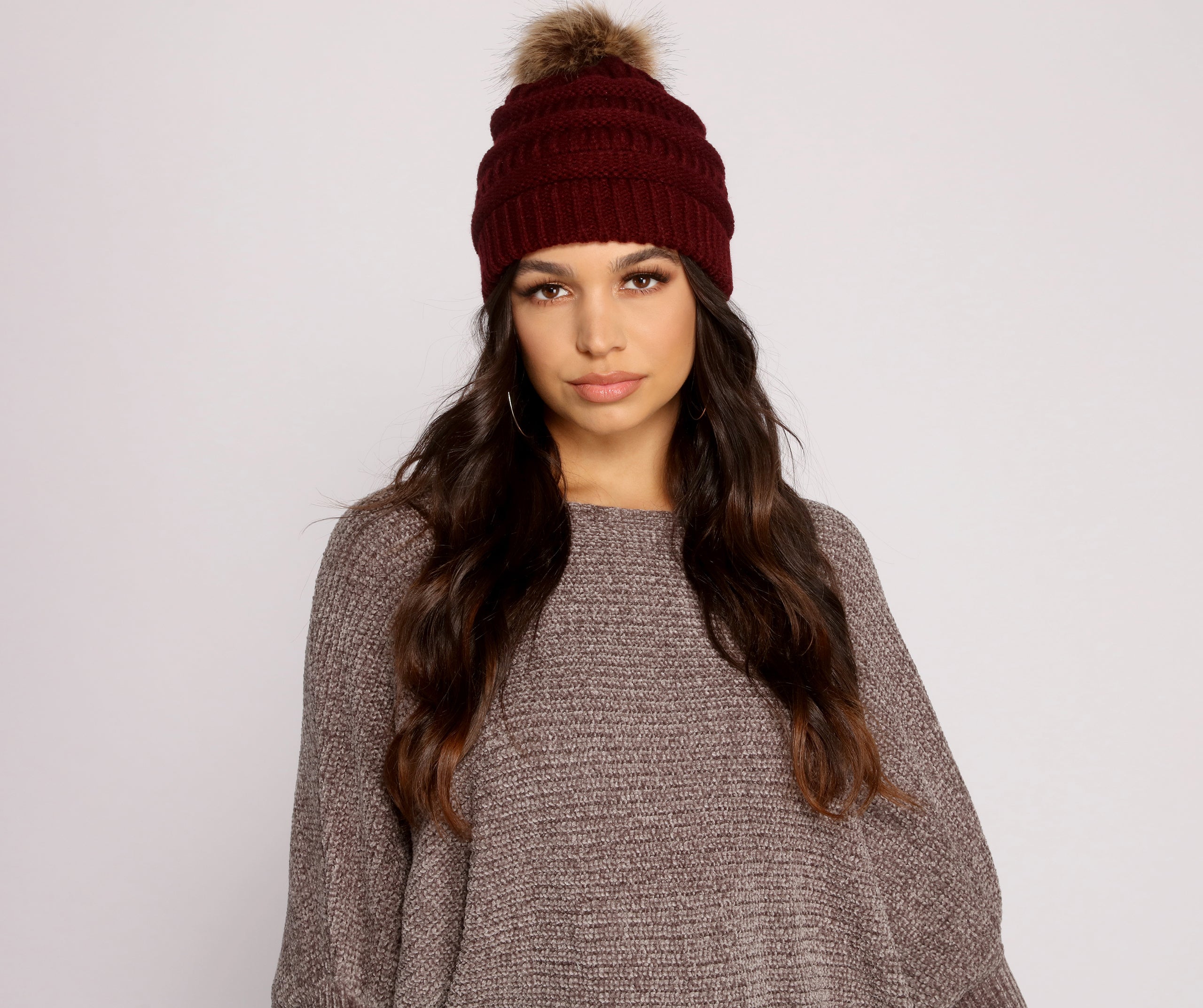 So Basic Knit Pom Beanie - Image 2