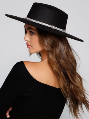 Glam Adventures Rhinestone Boater Hat