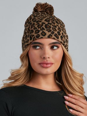 In The Wild Leopard Pom Beanie