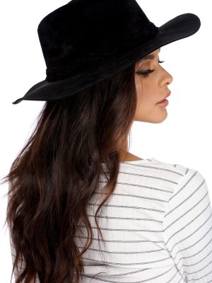 Braided Faux Suede Panama Hat