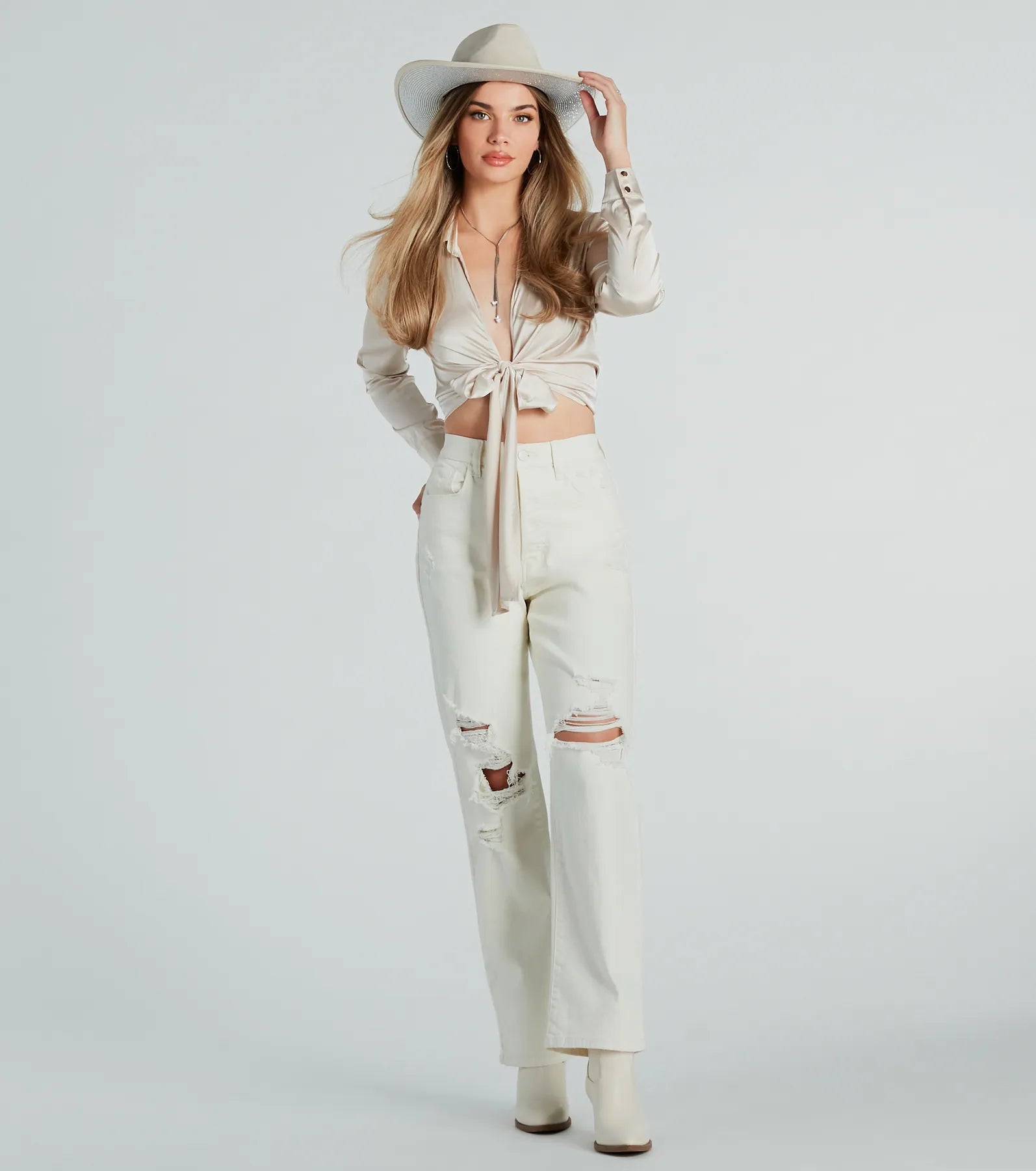 Make It Flashy Rhinestone Under-Brim Cowboy Hat - Image 4