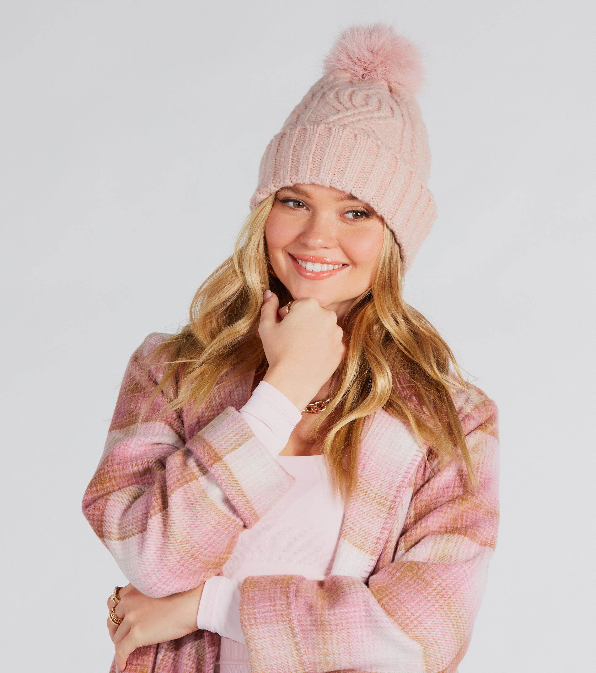 Adorably Mine Cable Knit Pom Beanie - Image 2