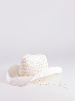 Beachy Chic Beaded Straw Cowboy Hat