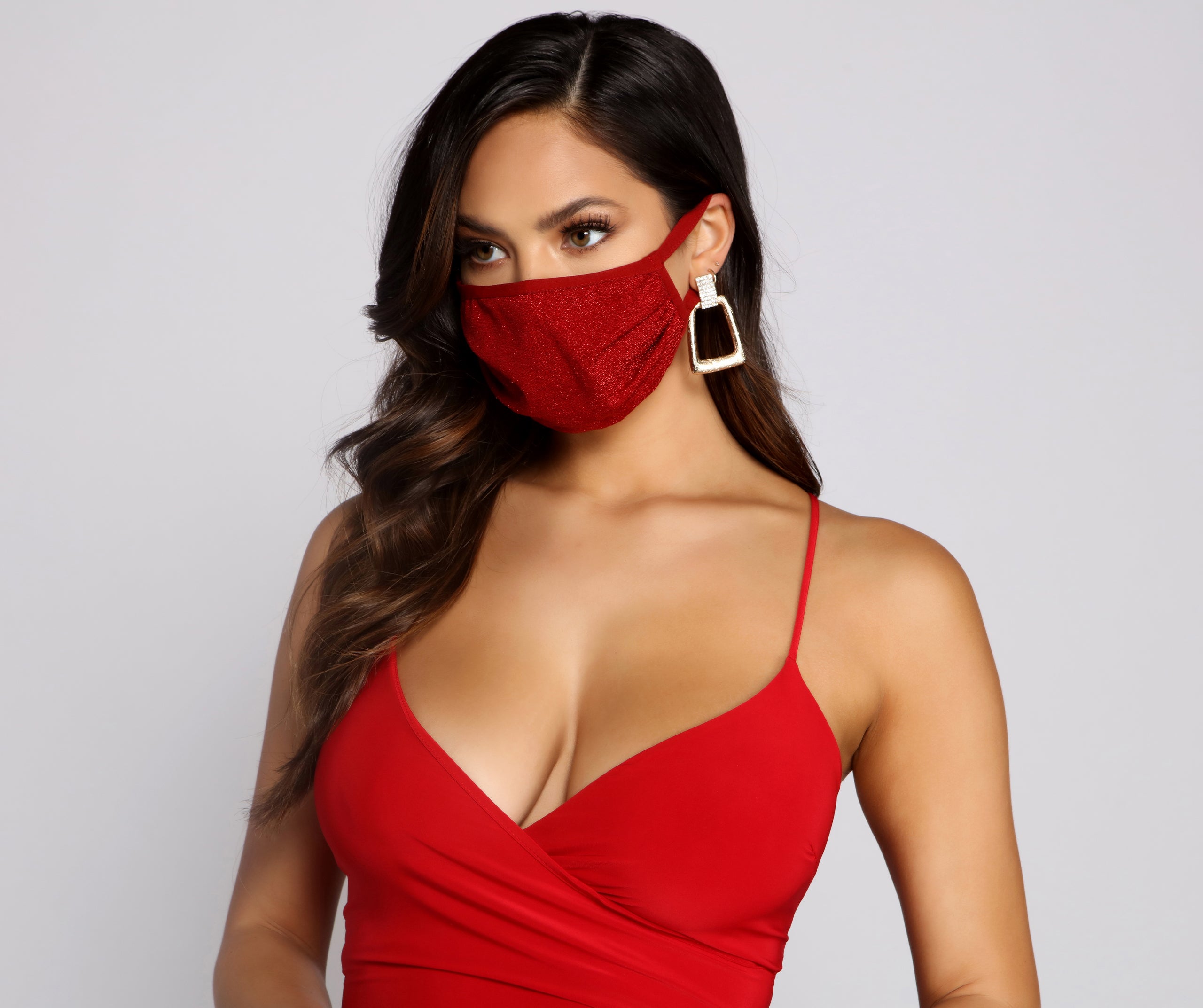 Glow On Glitter Face Mask With Earloops - Image 2