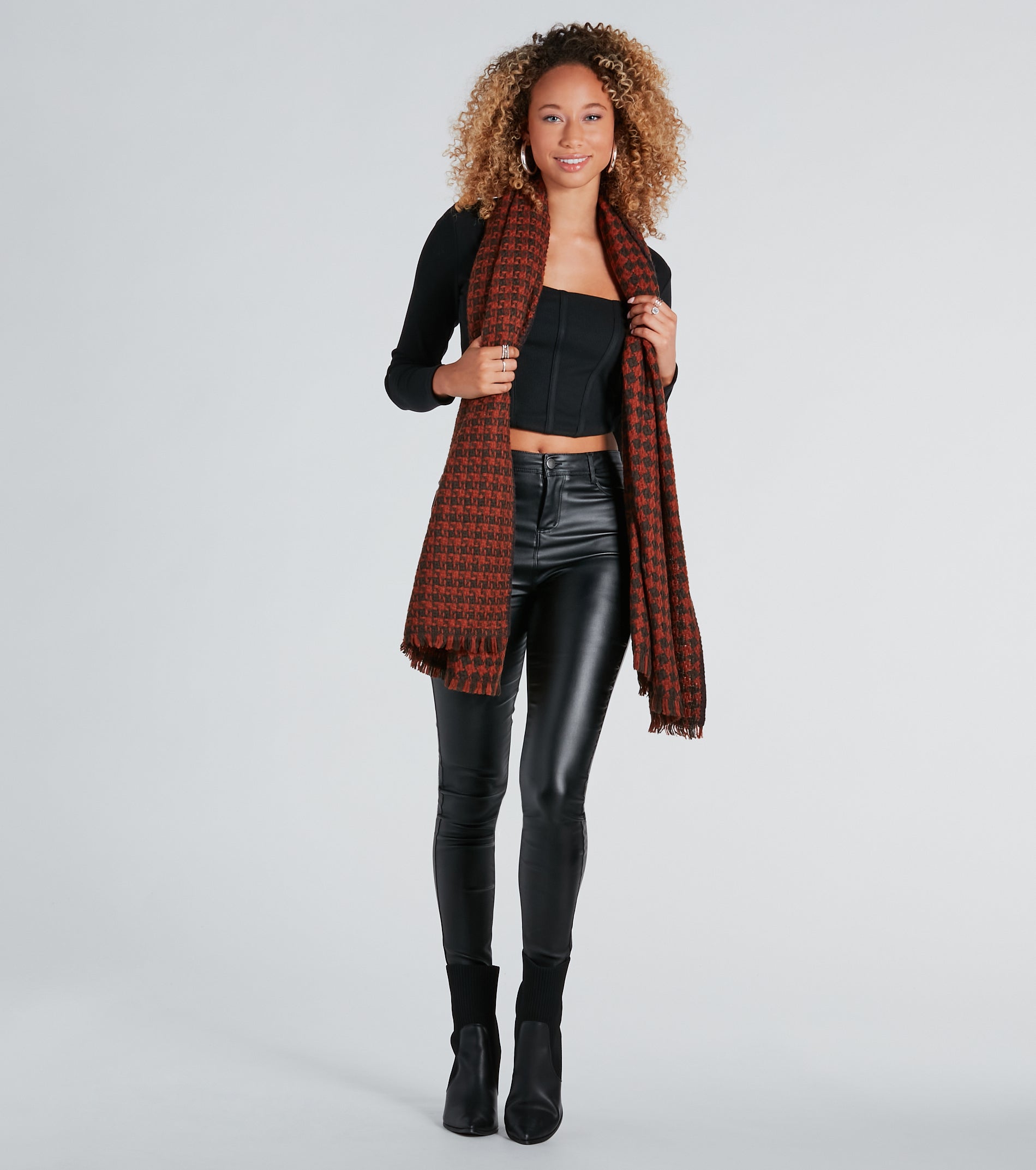 Timeless Cuteness Houndstooth Scarf - Image 2