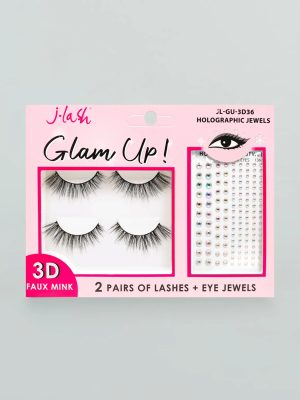 Glam Up Faux Lashes And Eye Jewels Set