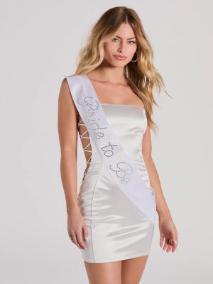 Miss To Mrs Rhinestone Bride To Be Satin Sash