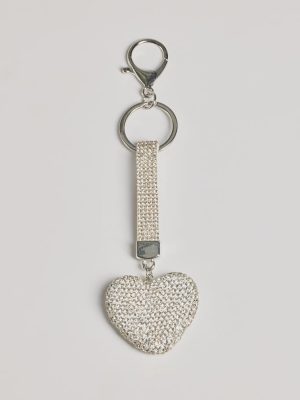 Shimmering Rhinestone Heart Bag Charm
