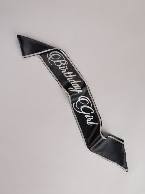 Birthday Girl Glitter Rhinestone Satin Sash