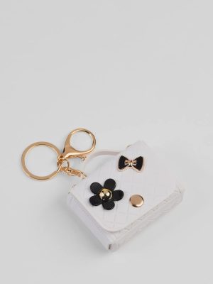 Flower Bow Mini Purse Keychain