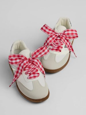 Two Pack Gingham Print Shoelaces
