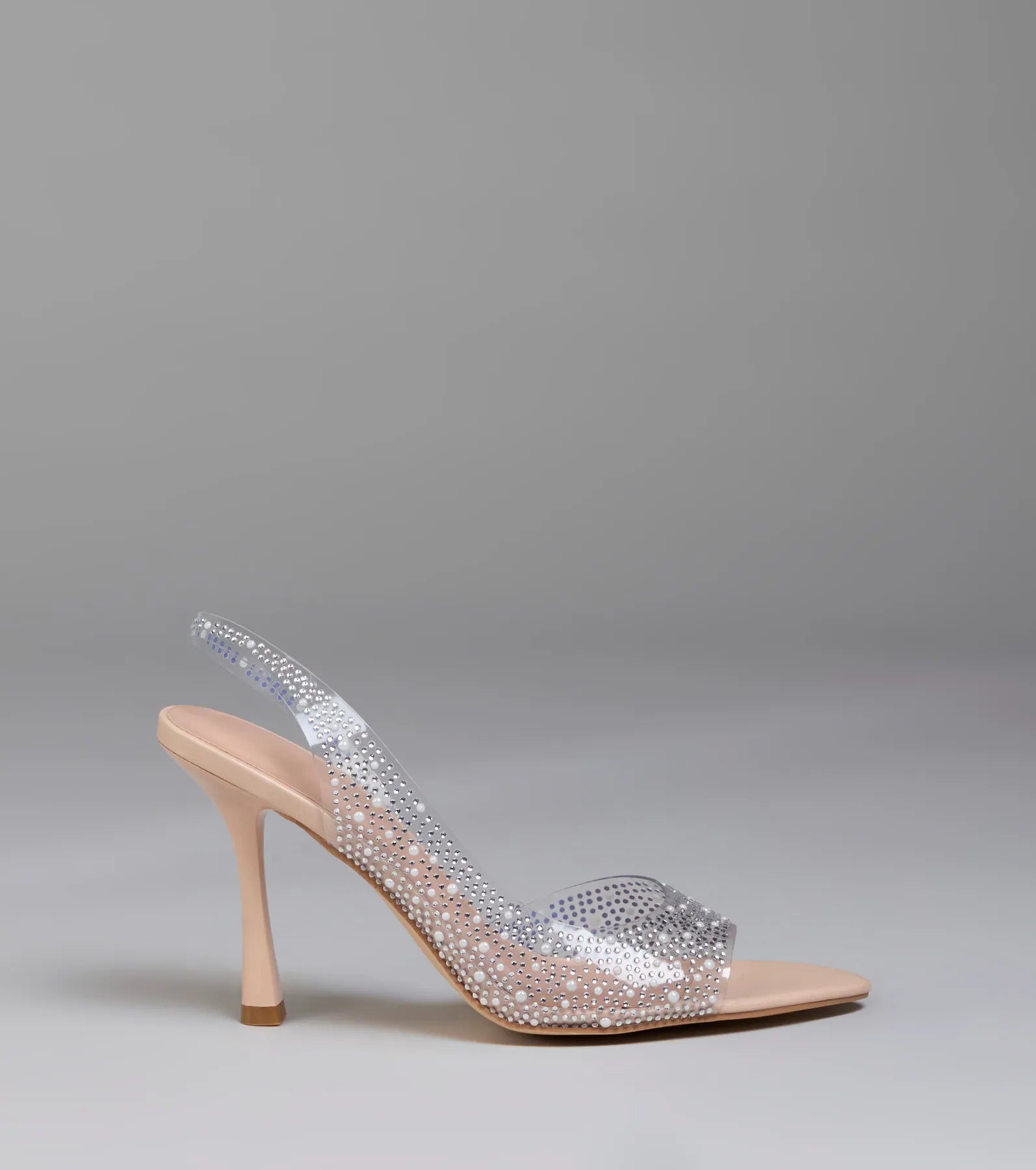Clear Goals Rhinestone Pearl Slingback Pumps - Image 2