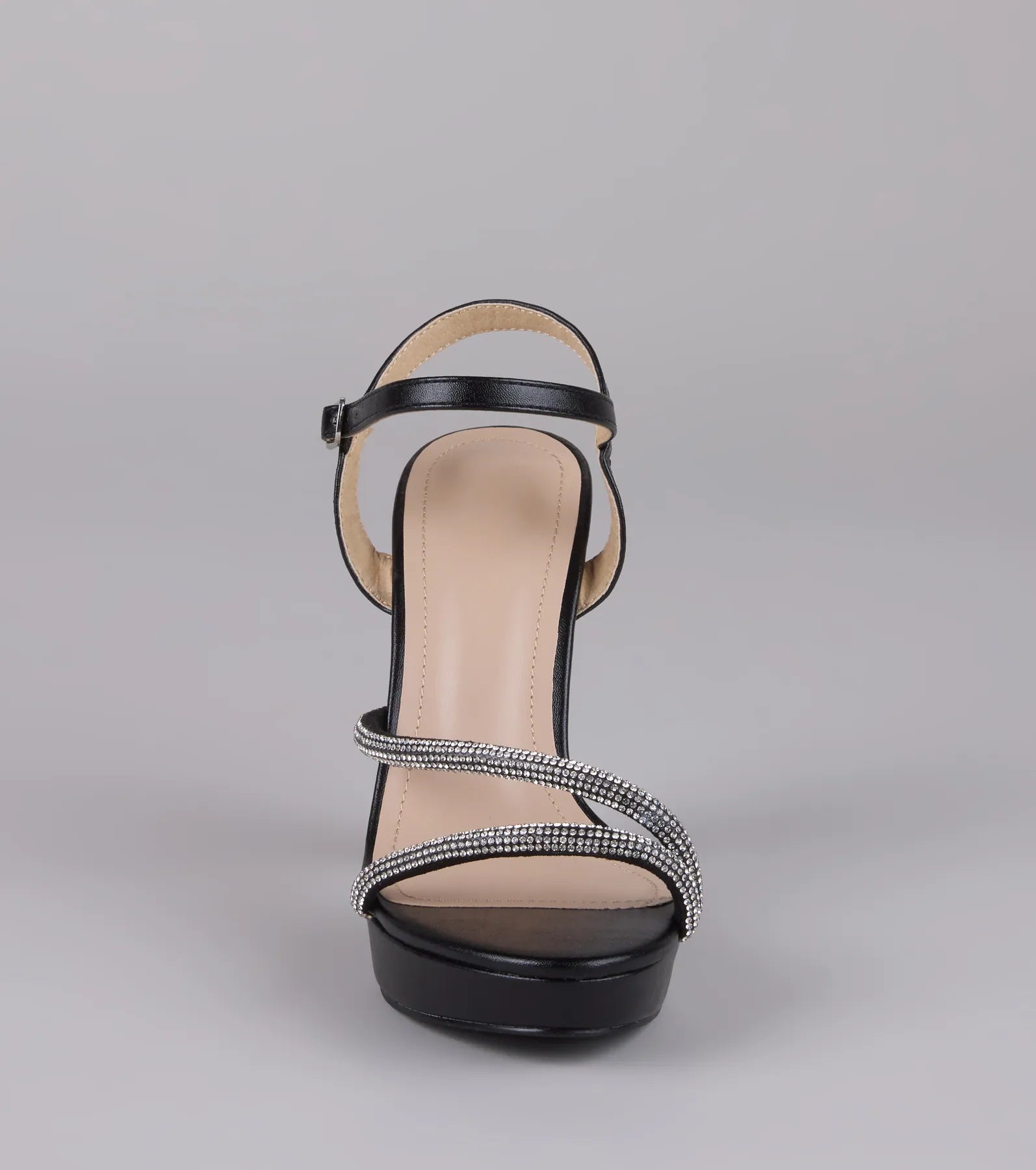 Dazzle Me Up Rhinestone Strappy Block Heels - Image 3