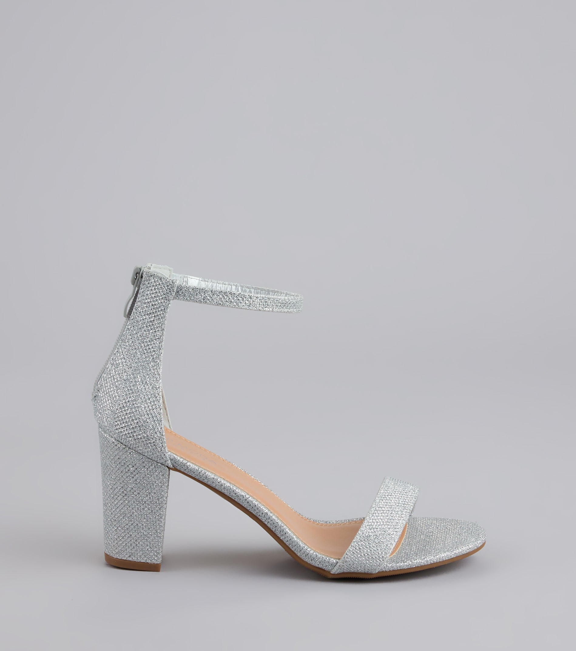 Cue The Compliments Glitter Block Heels - Image 2