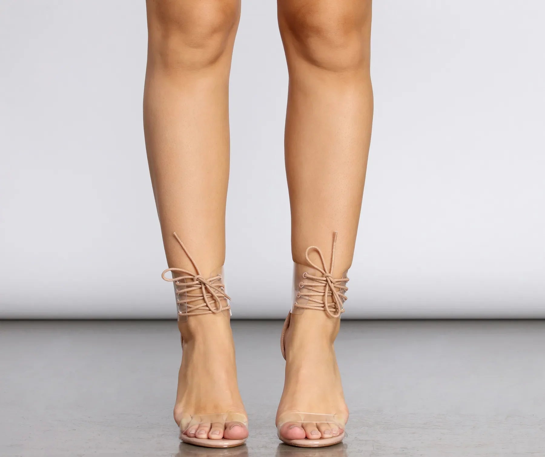 Prized Possession Lace Up Clear Stilettos - Image 2