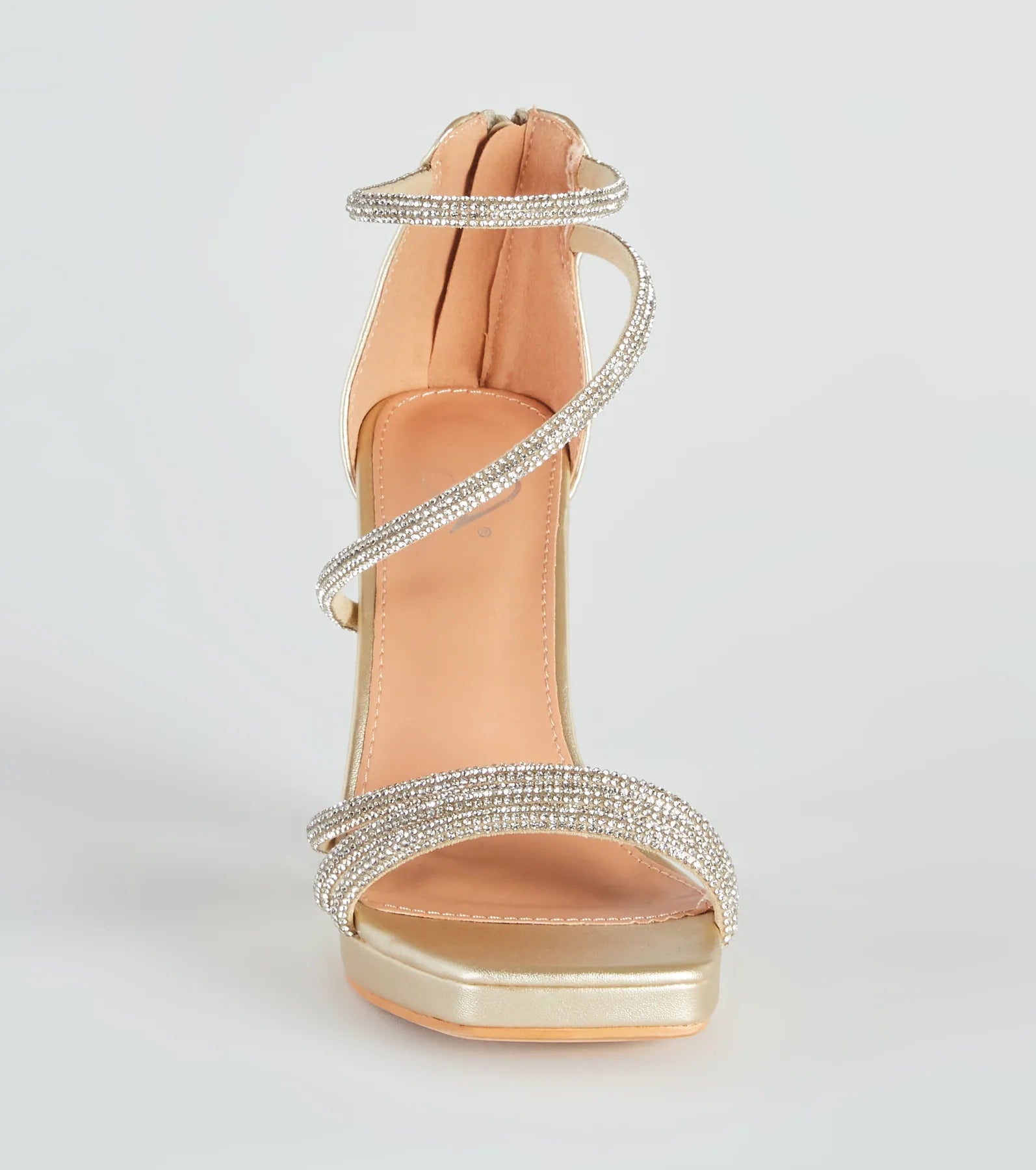 Glam Mode Rhinestone Metallic Platform Heels - Image 3