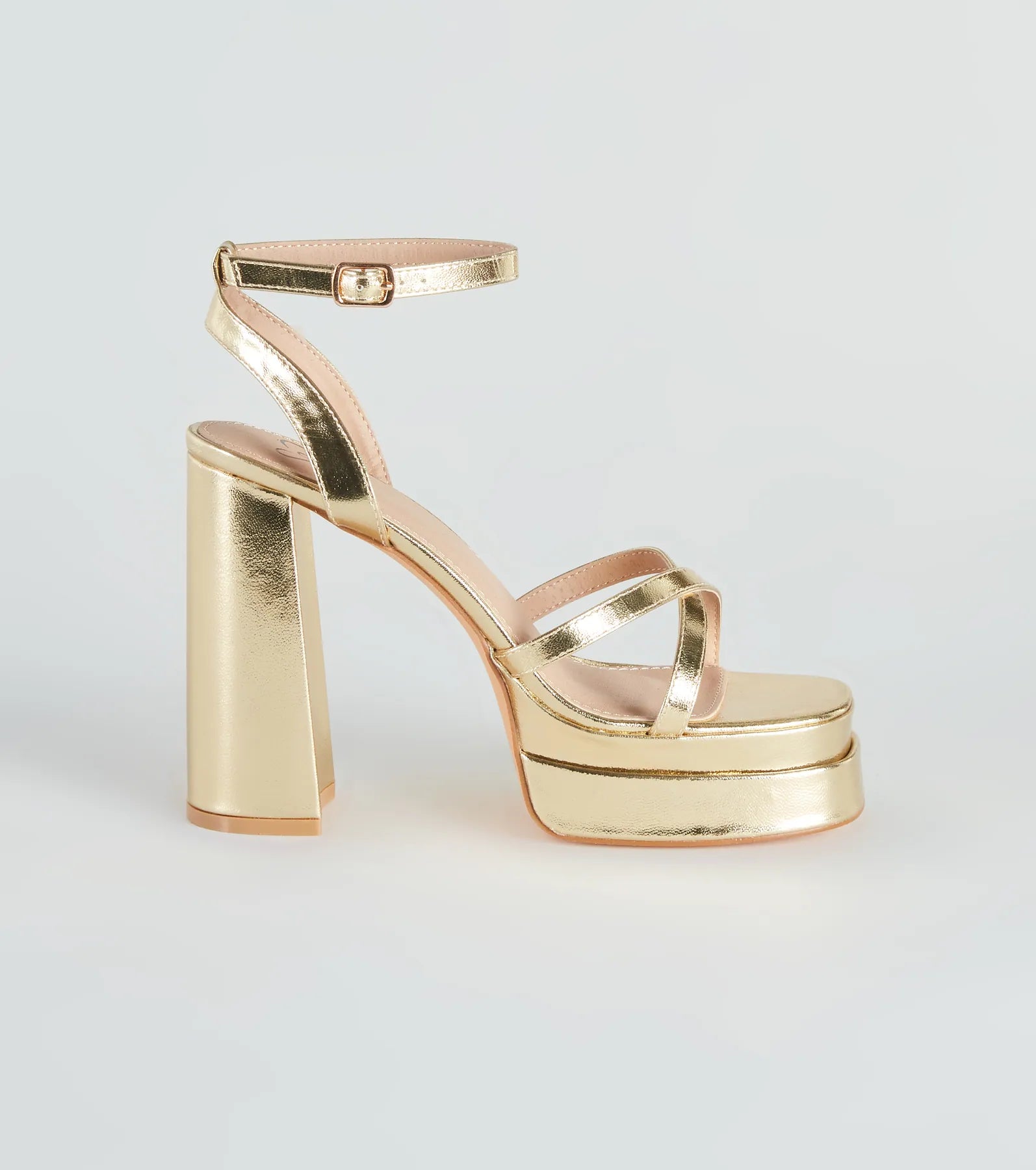 Set To Stun Metallic Platform Heels - Image 2
