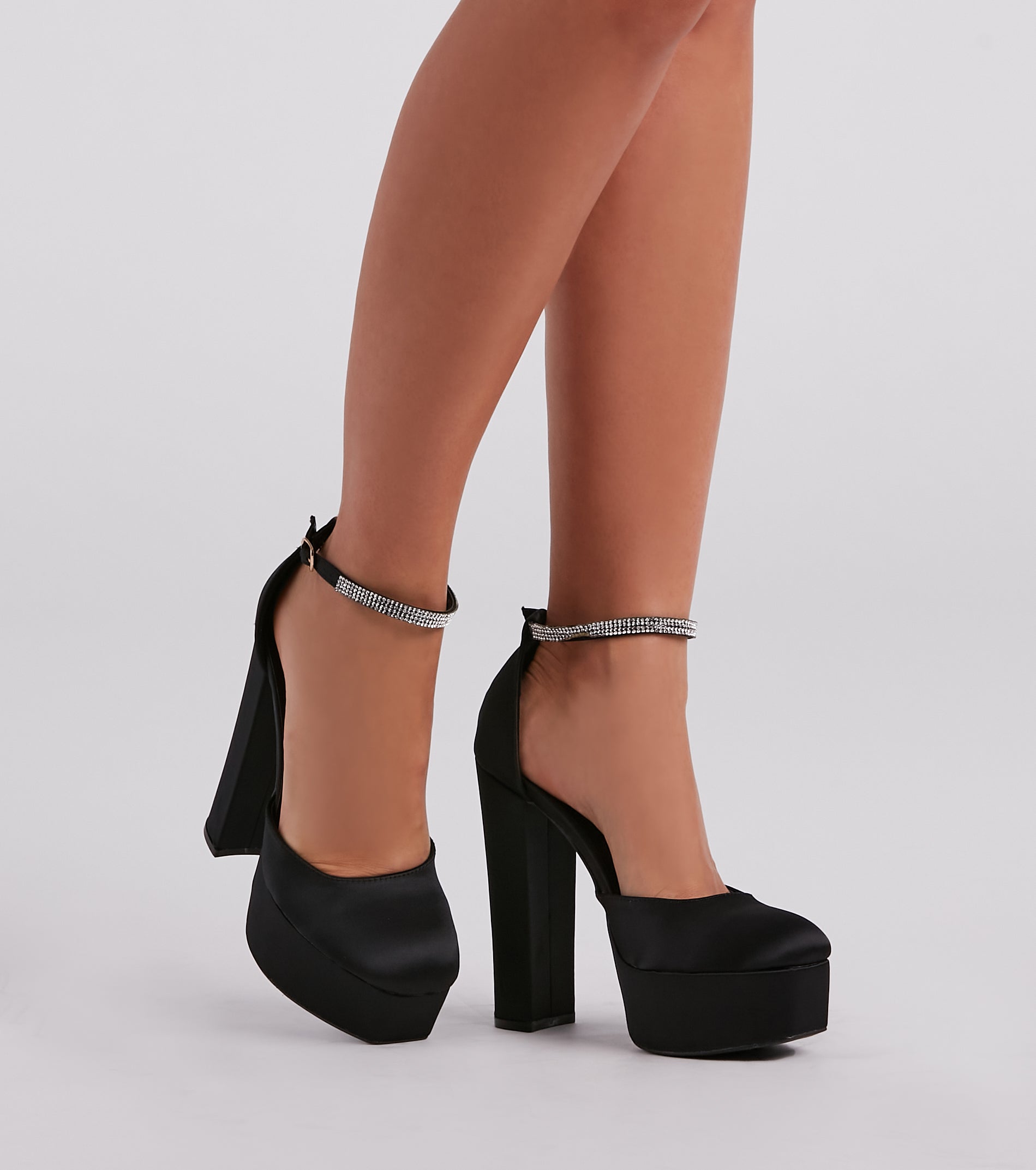 Season To Party Satin Platform Pumps - Image 5