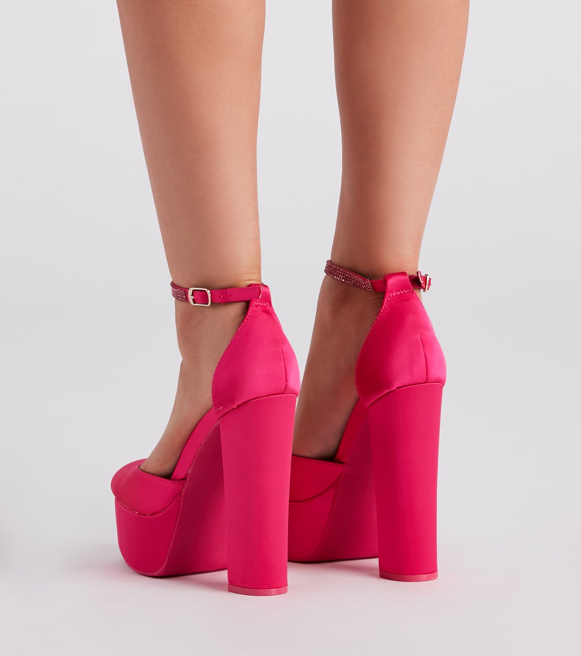 Season To Party Satin Platform Pumps - Image 4