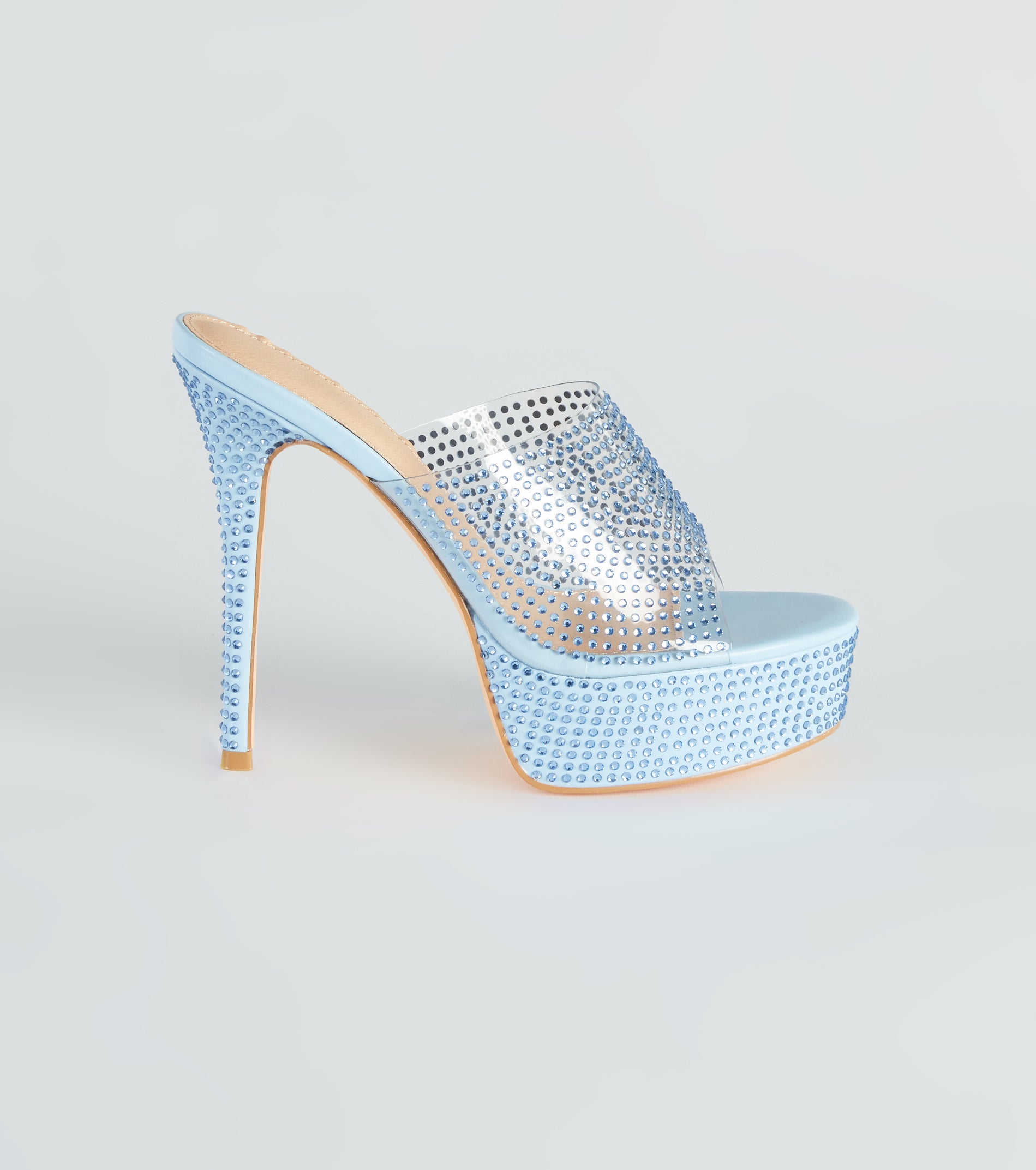 She's So Sassy Rhinestone Platform Stiletto Mules - Image 2