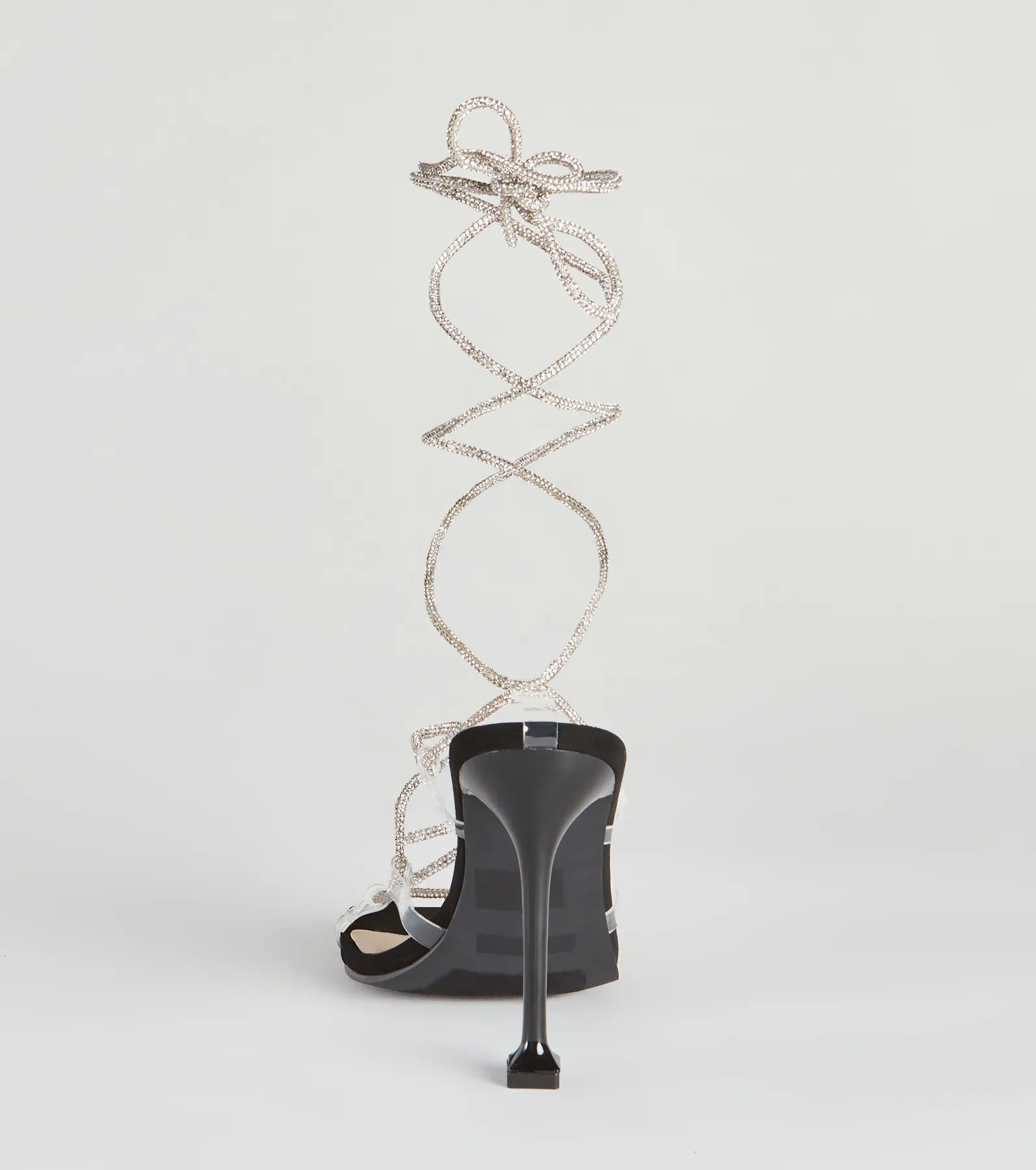 Lace-Up In Rhinestone Stiletto Heels - Image 4