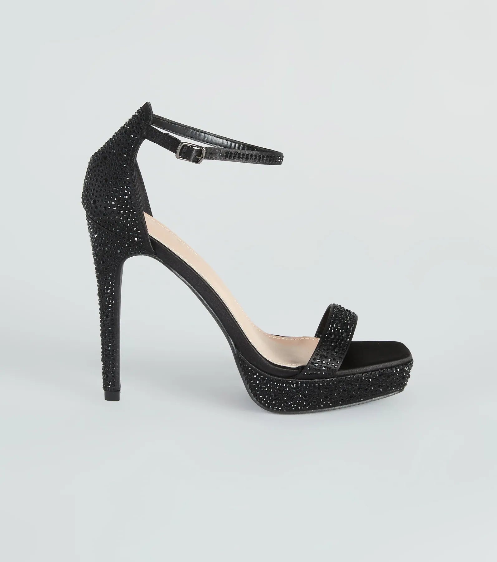 Sparkle At Midnight Rhinestone Platform Heels - Image 2