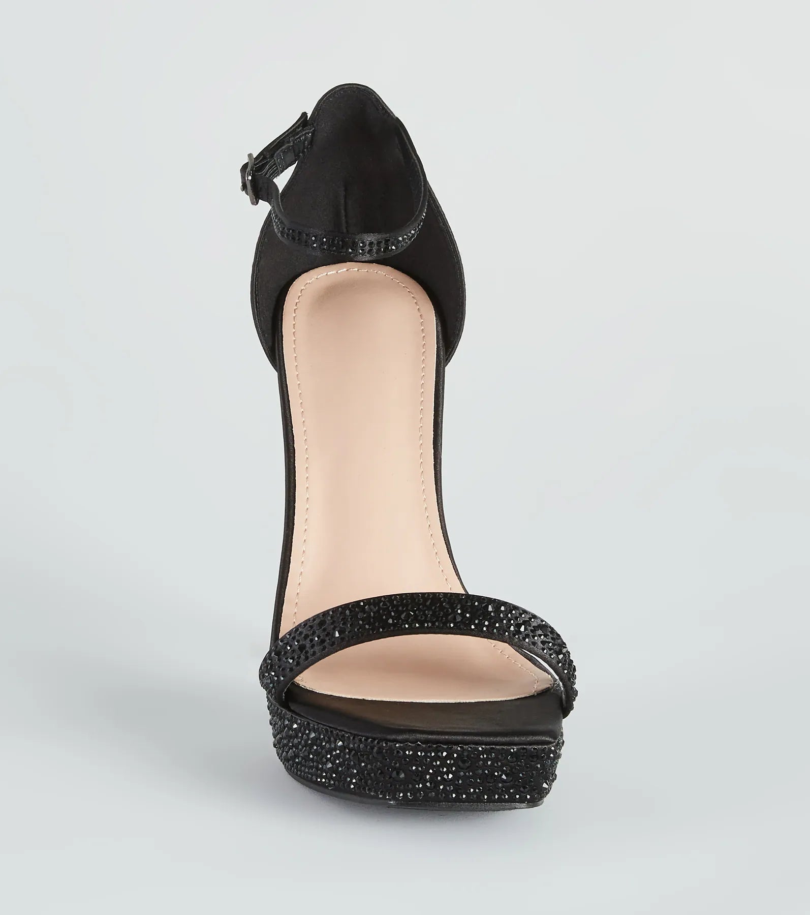 Sparkle At Midnight Rhinestone Platform Heels - Image 3