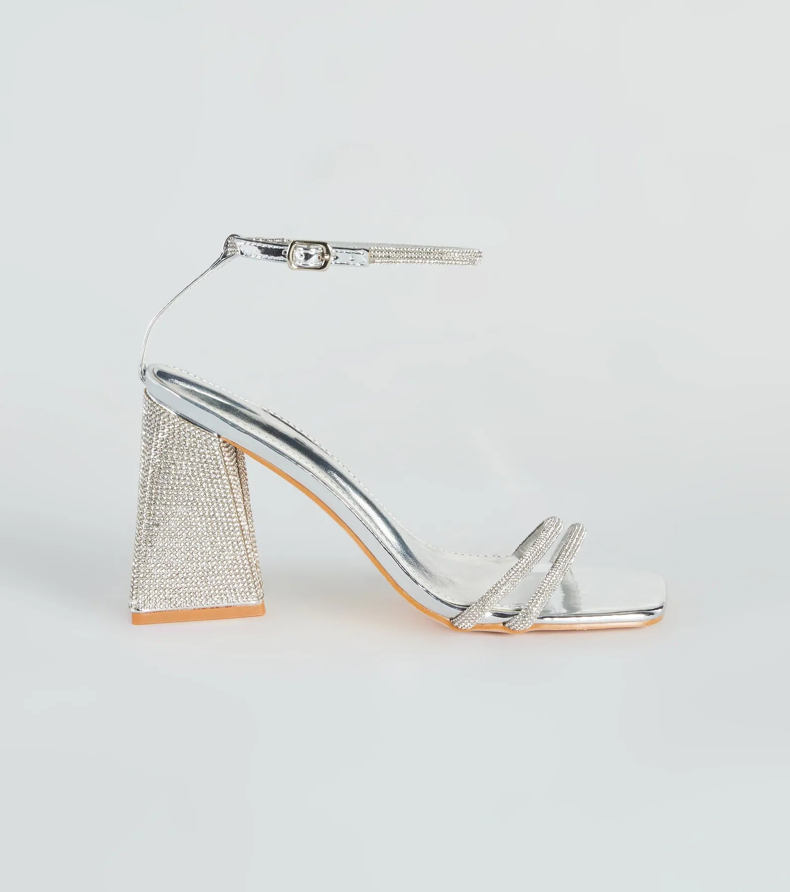 Elevate Your Look Rhinestone Block Heels - Image 2