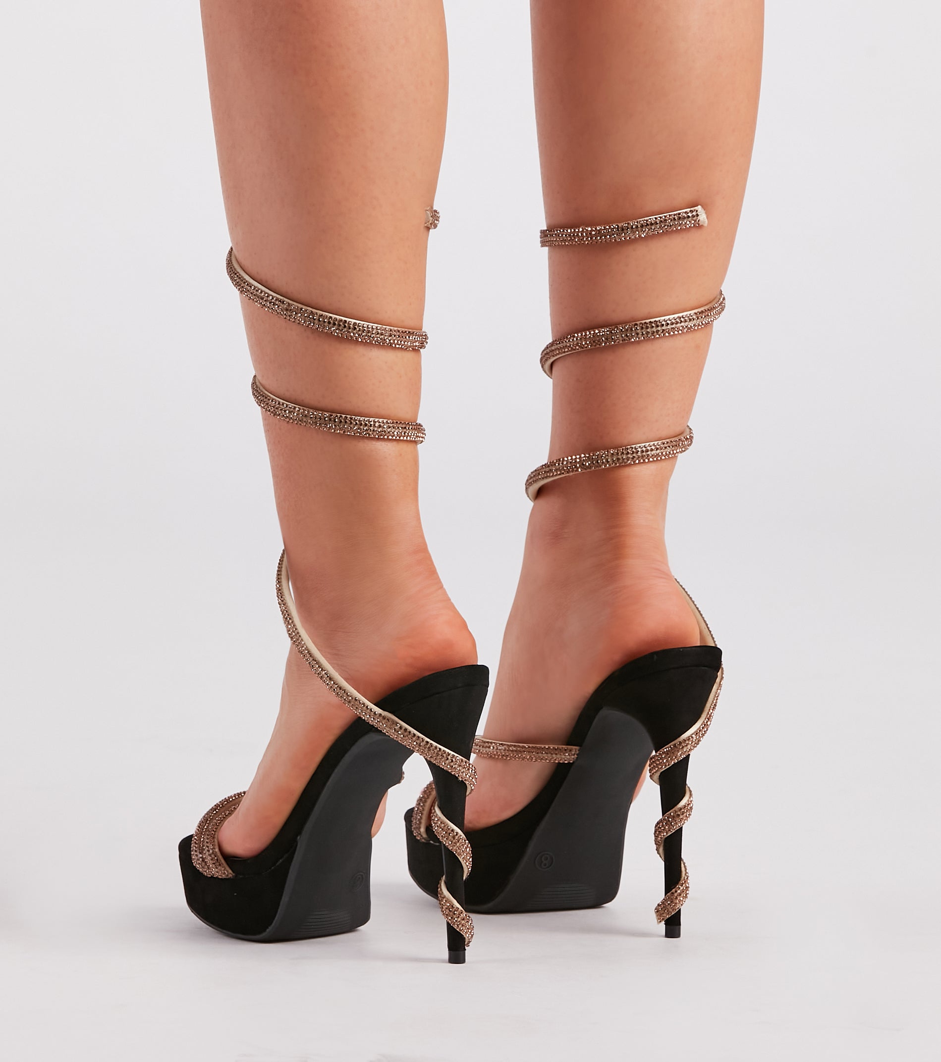 Spark Of Glamour Rhinestone Spiral Stiletto Heels - Image 4