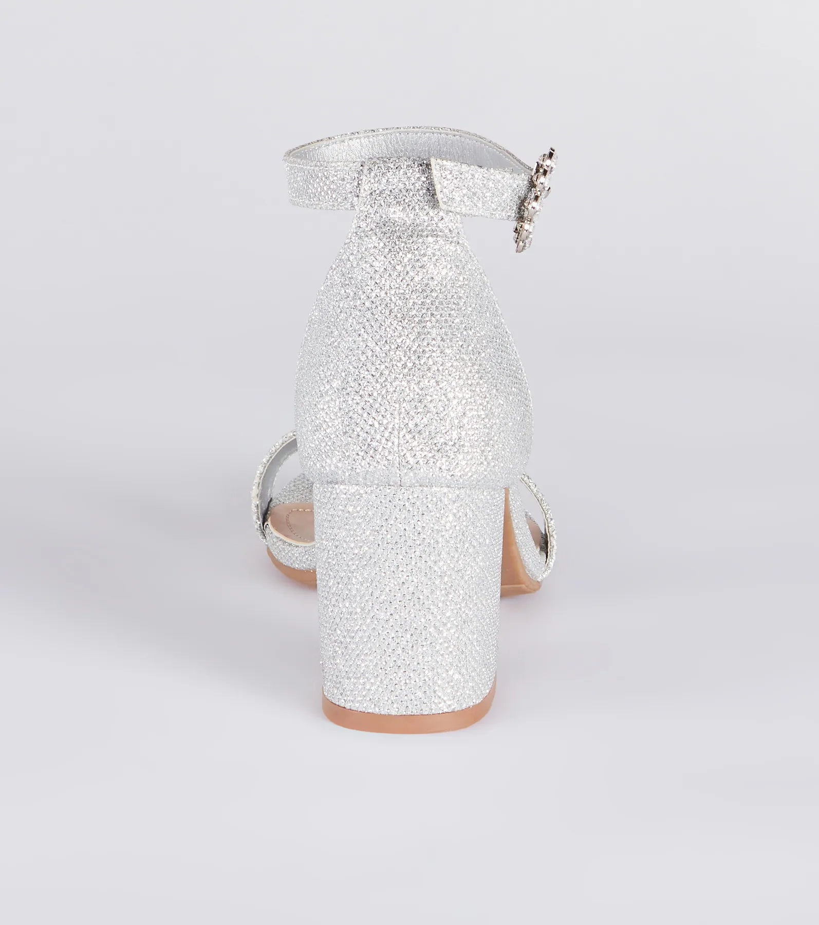 Party Partner Glitter Rhinestone Buckle Heels - Image 4