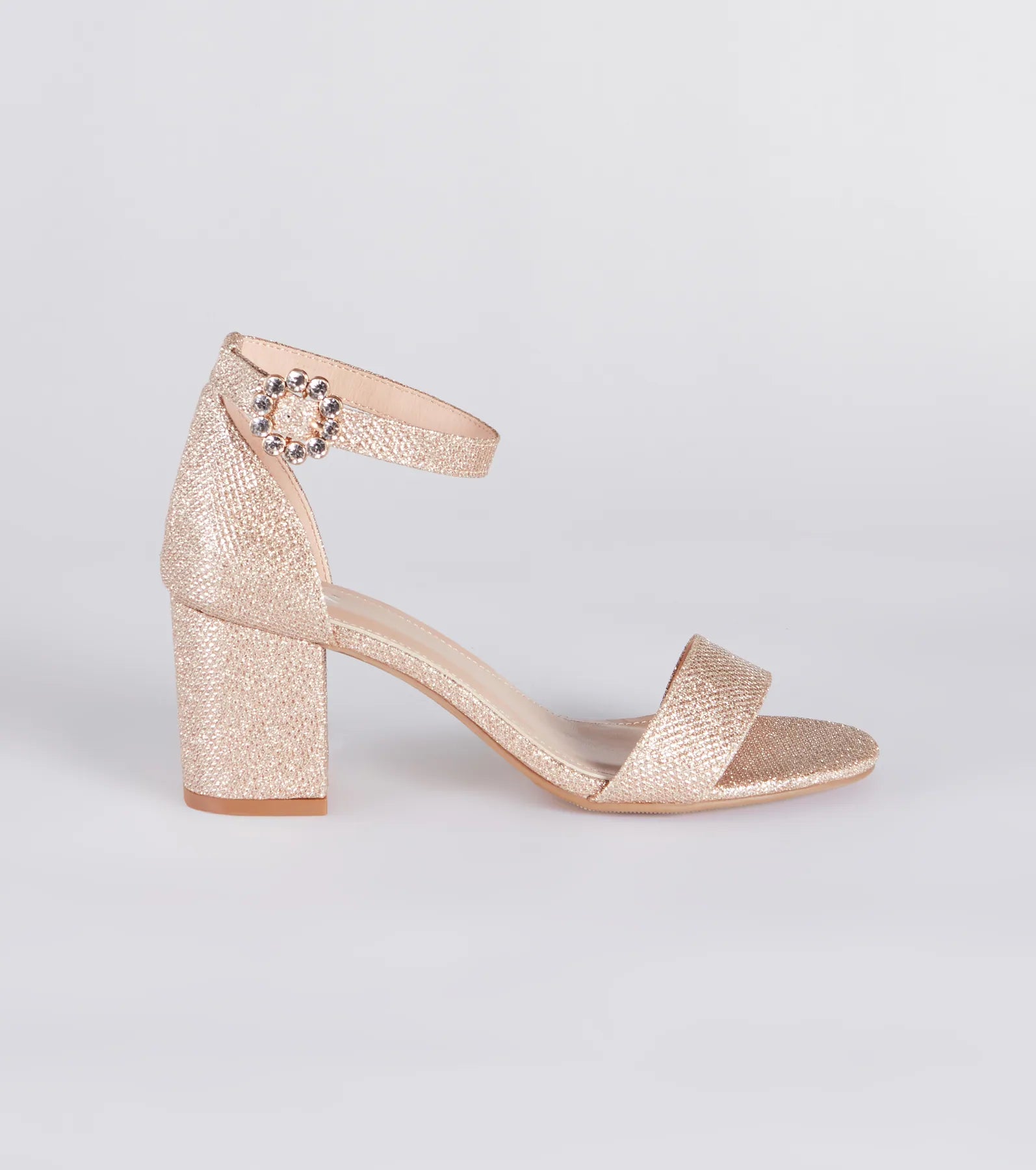 Party Partner Glitter Rhinestone Buckle Heels - Image 6