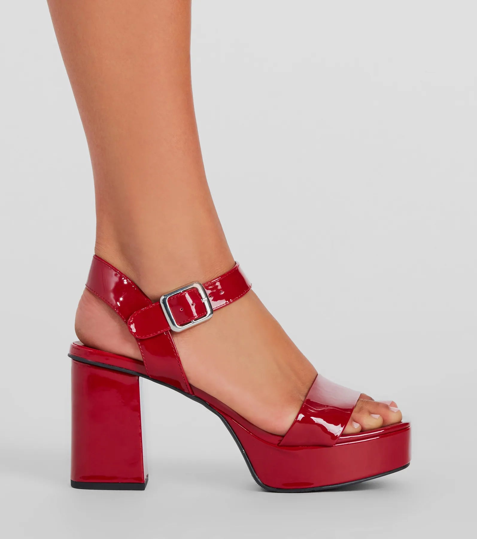 High Fashion Patent Platform Block Heels - Image 3