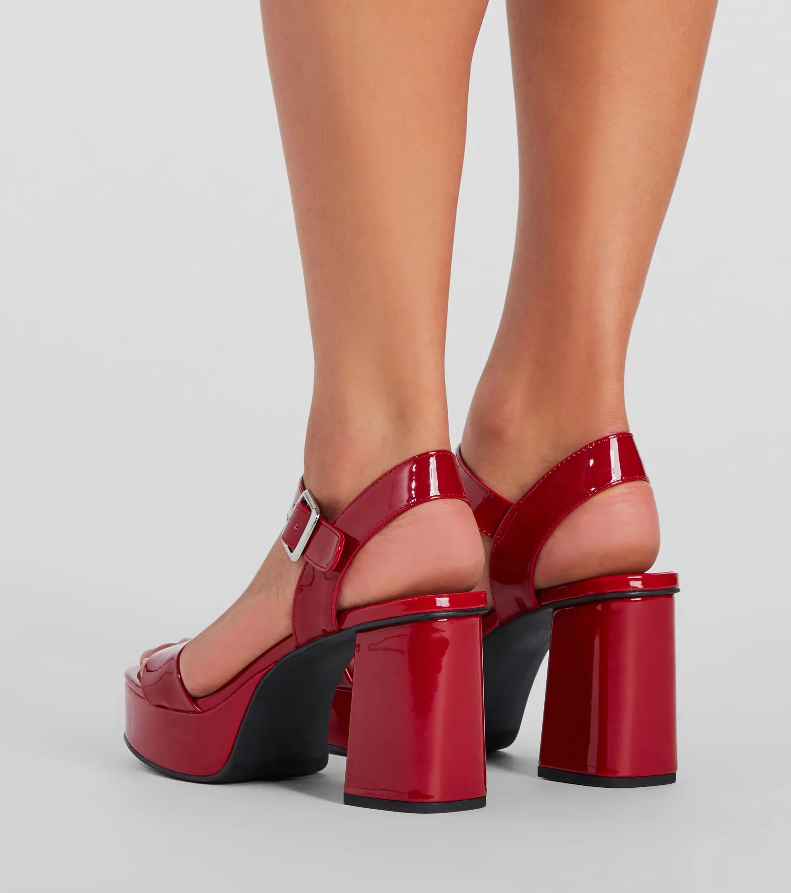 High Fashion Patent Platform Block Heels - Image 4