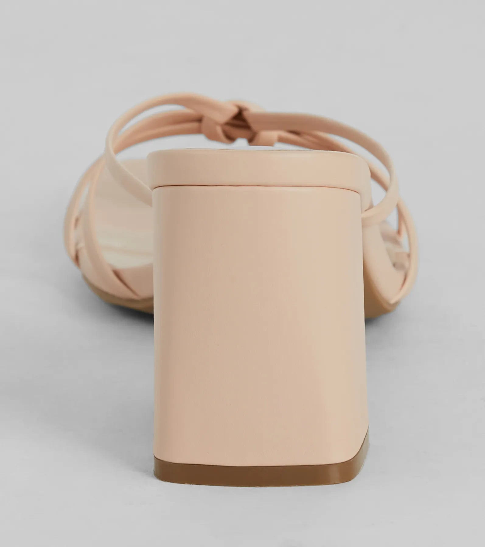 Chic Mood Strappy Faux Leather Block Heel Mules - Image 8